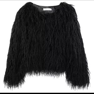 Black furry jacket